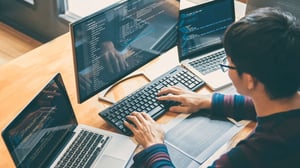Software Developer Working on laptop