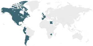 map of AKTEKs team locations worldwide