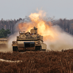 tank shooting in field